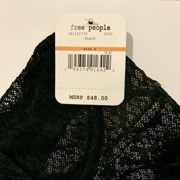FREE PEOPLE TAMEEKA LONGLINE UNDERWIRE BRA IN BLACK SIZE SMALL LACE - Picture 7 of 8